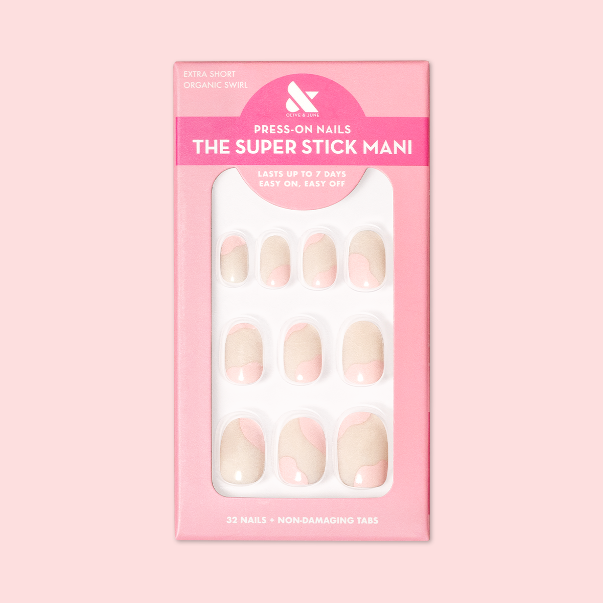 Organic Swirl - Tab Press-On | Extra Short | Round - Part of Set、mySite、solidvoid