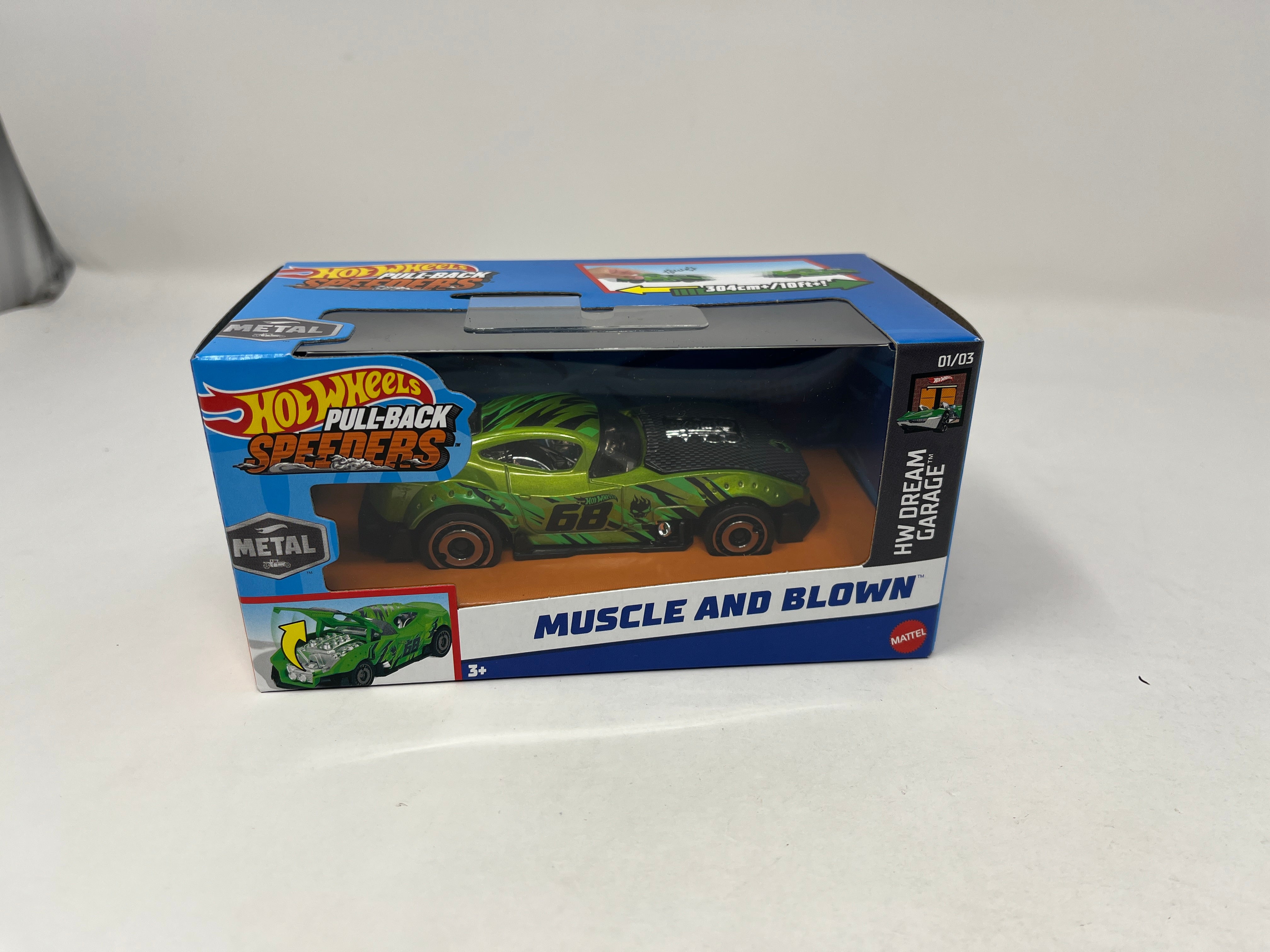 Muscle and Blown * GREEN * 2024 Hot Wheels Pull-Back Speeders 1:43 scale Case F、mySite、hgirdovlk