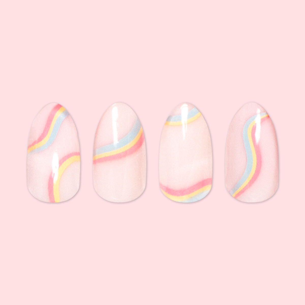 Rainbow Swirl - Press-On | Medium | Almond、mySite、solidvoid