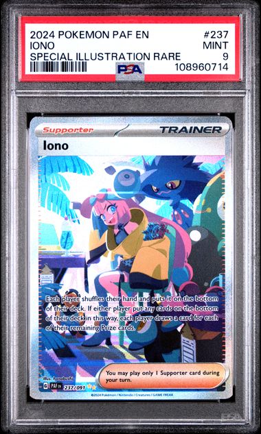 Iono #237 Special Illustration Rare PSA 9 Pokemon Paldean Fates 2024、mySite、waistdrama