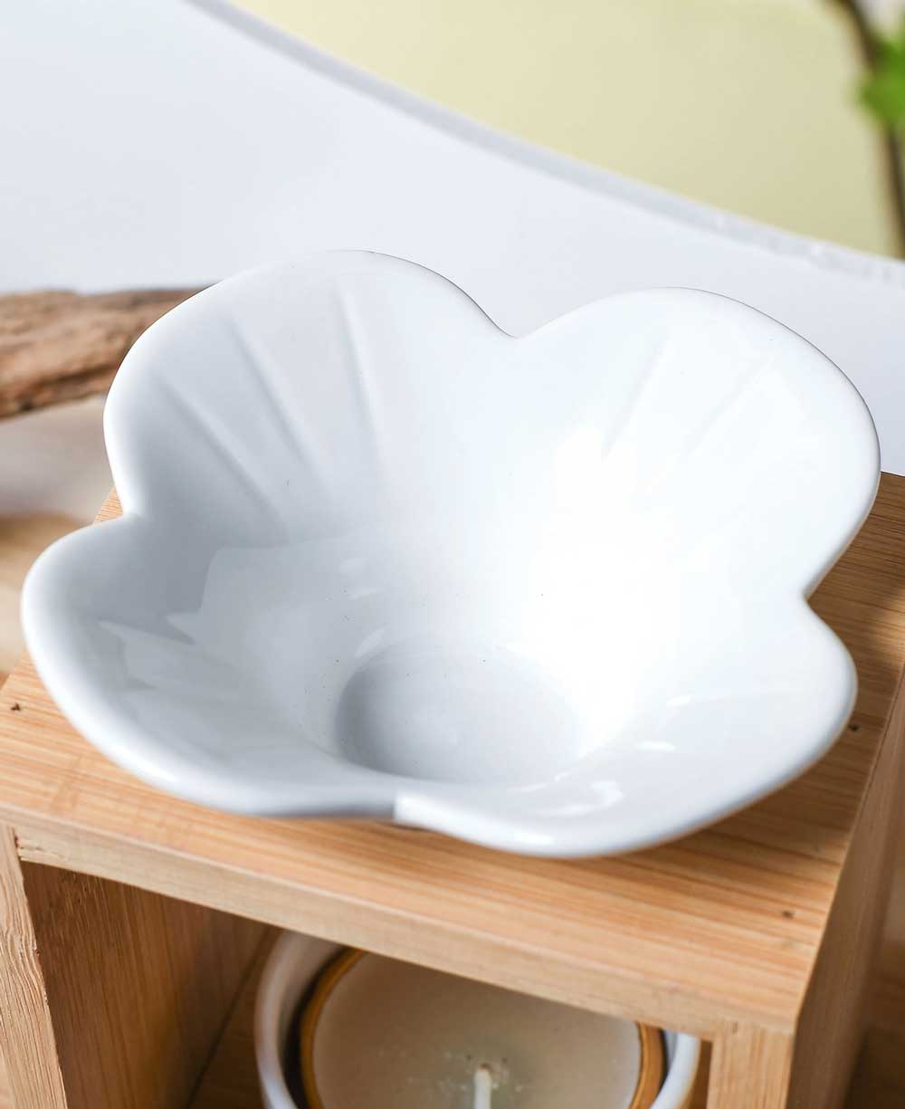 Ceramic and Bamboo Oil Burner Set Essential Oil、mySite、topwebapps