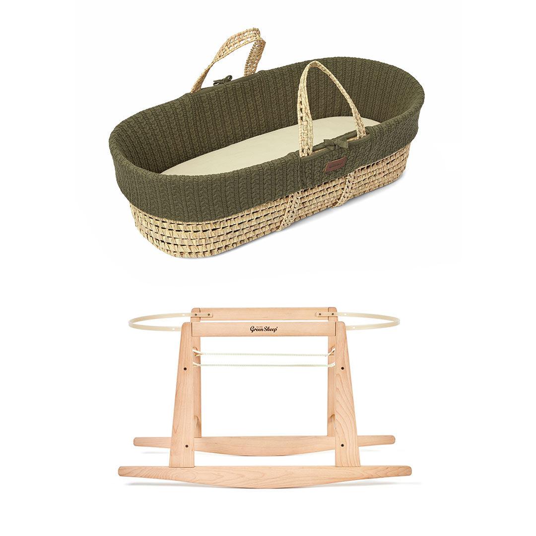  The Little Green Sheep Natural Knitted Moses Basket + Mattress - Juniper、mySite、merchandisen