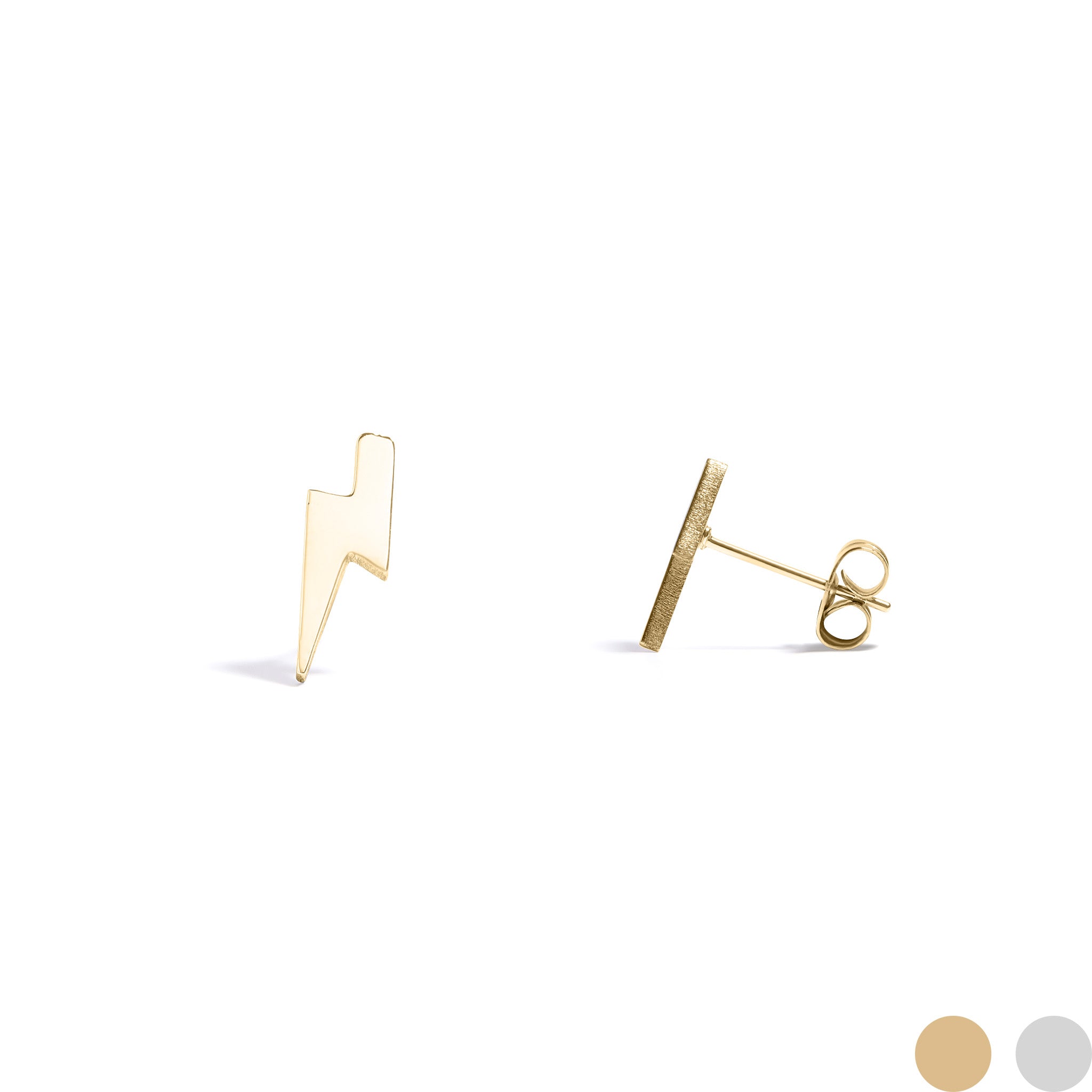 18K Gold PVD Stainless Steel Lightning Bolt Stud Earrings / ERJ0060、mySite、dreamappss