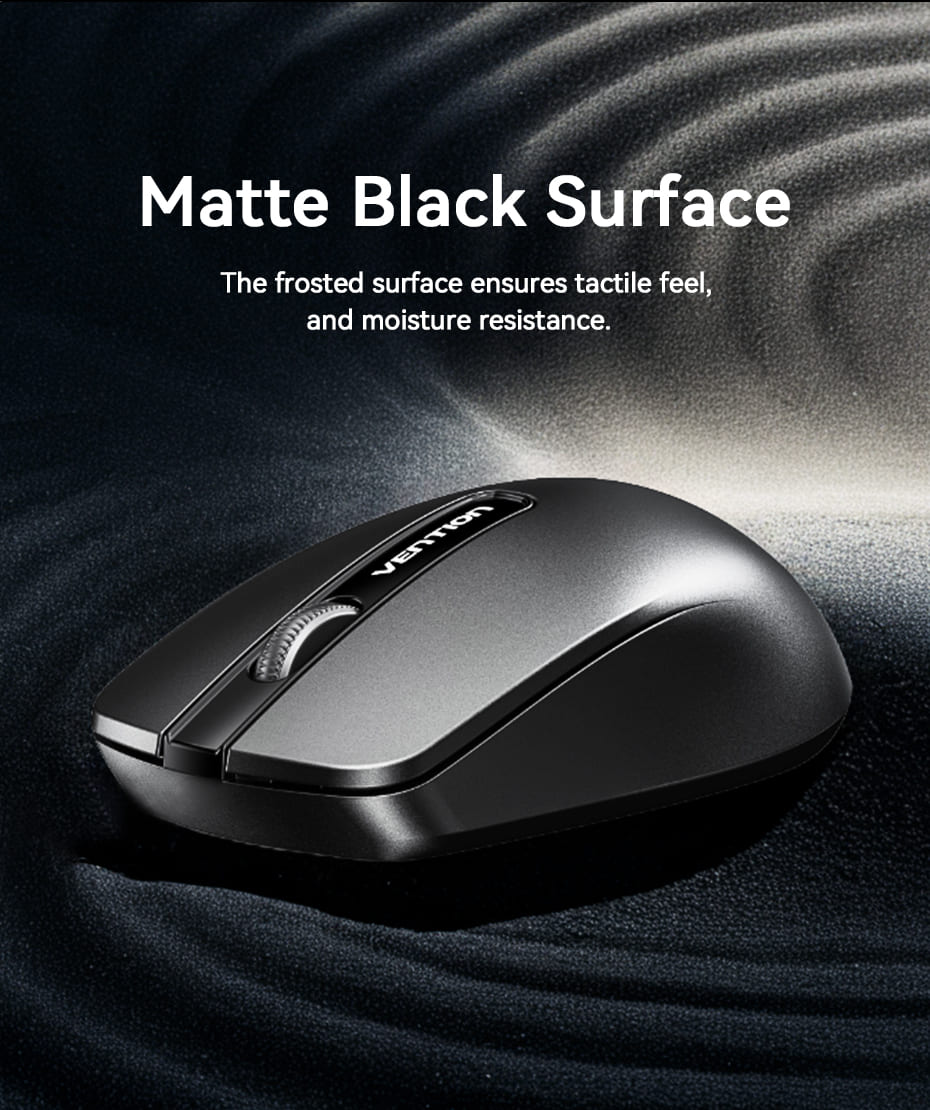 3-Button Wireless Computer Mouse with USB Receiver Black