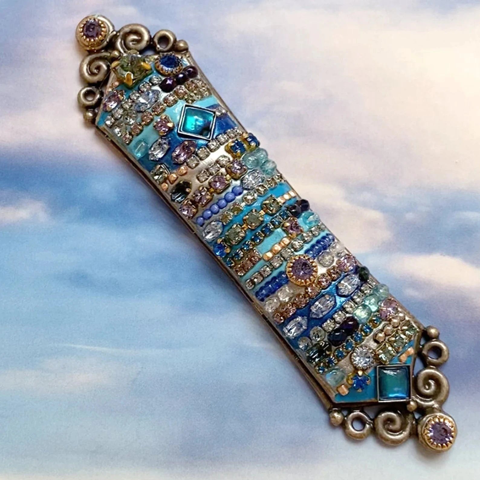 Multi-Blue Mezuzah by Michal Golan、mySite、topwebapps