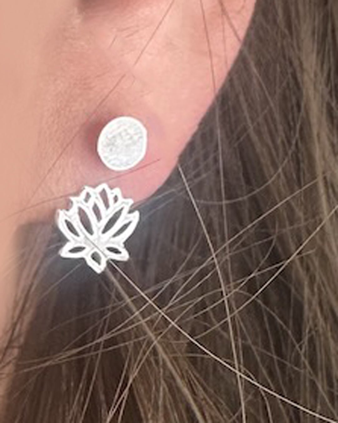 Dainty Lotus Ear Jackets, Sterling Silver Stud Earrings、mySite、topwebapps