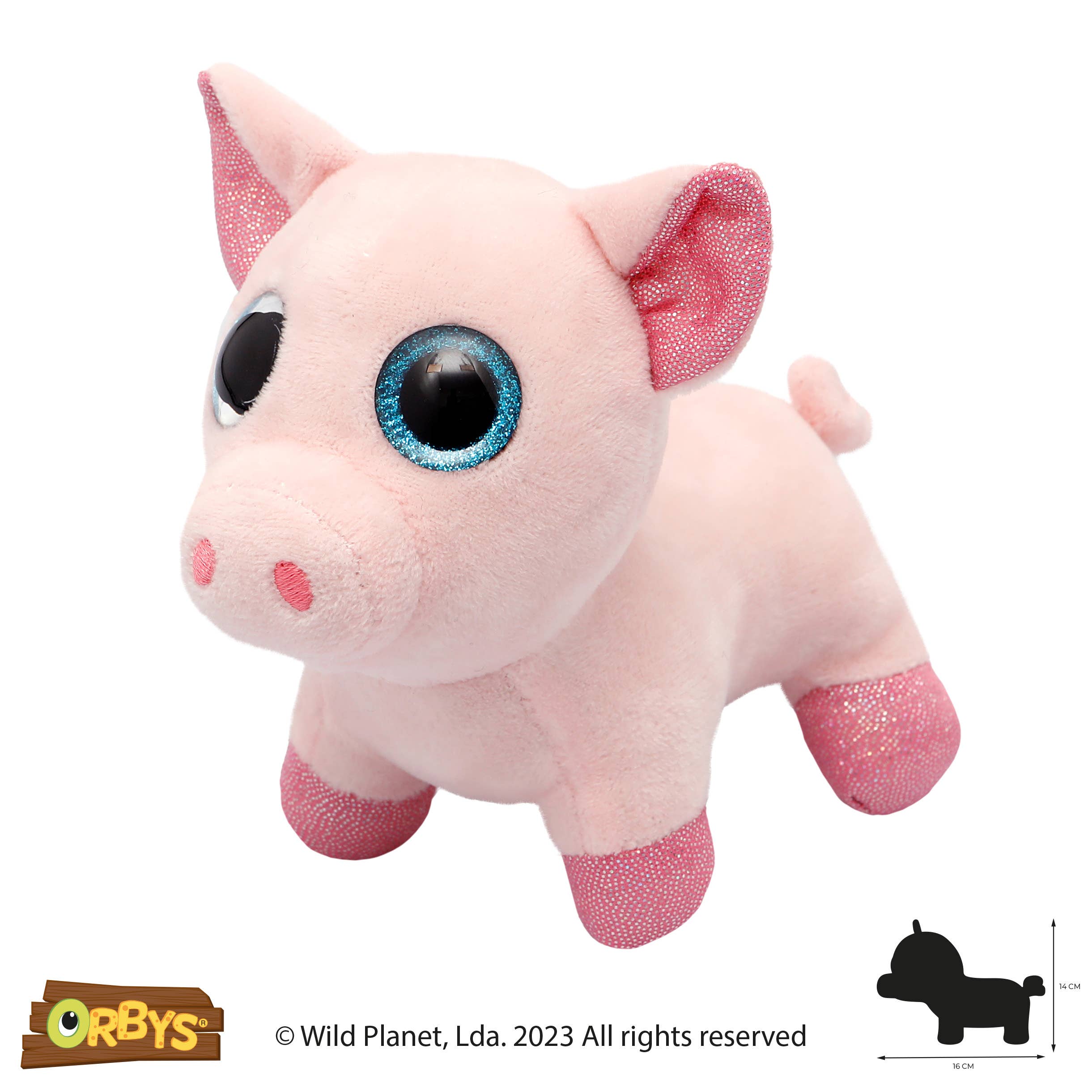 Orbys Plush Pink Big Eye Piggy Wild Planet、mySite、g9winljtr