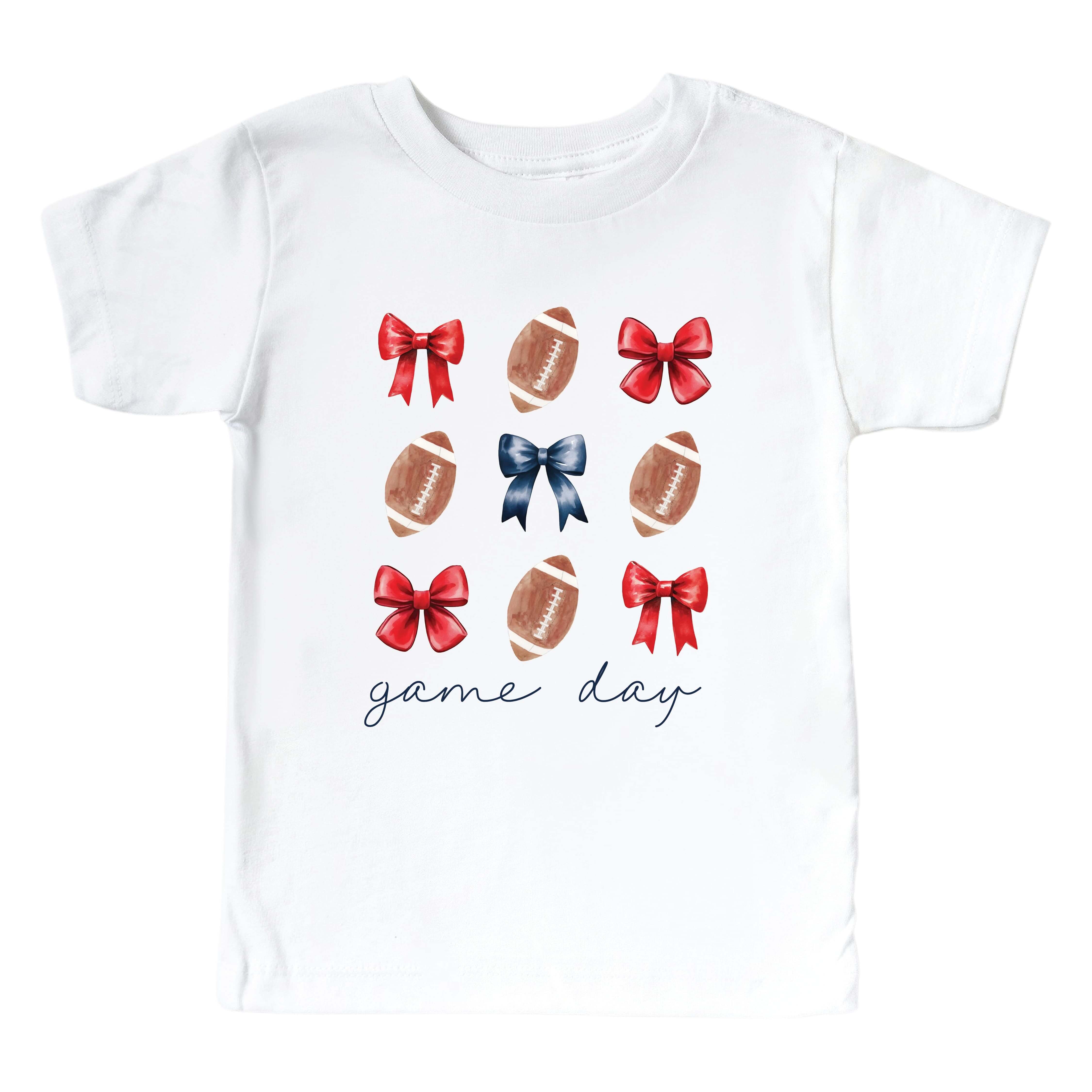  University of Mississippi | Footballs & Bows Kids Graphic Tee、mySite、layawaytickets