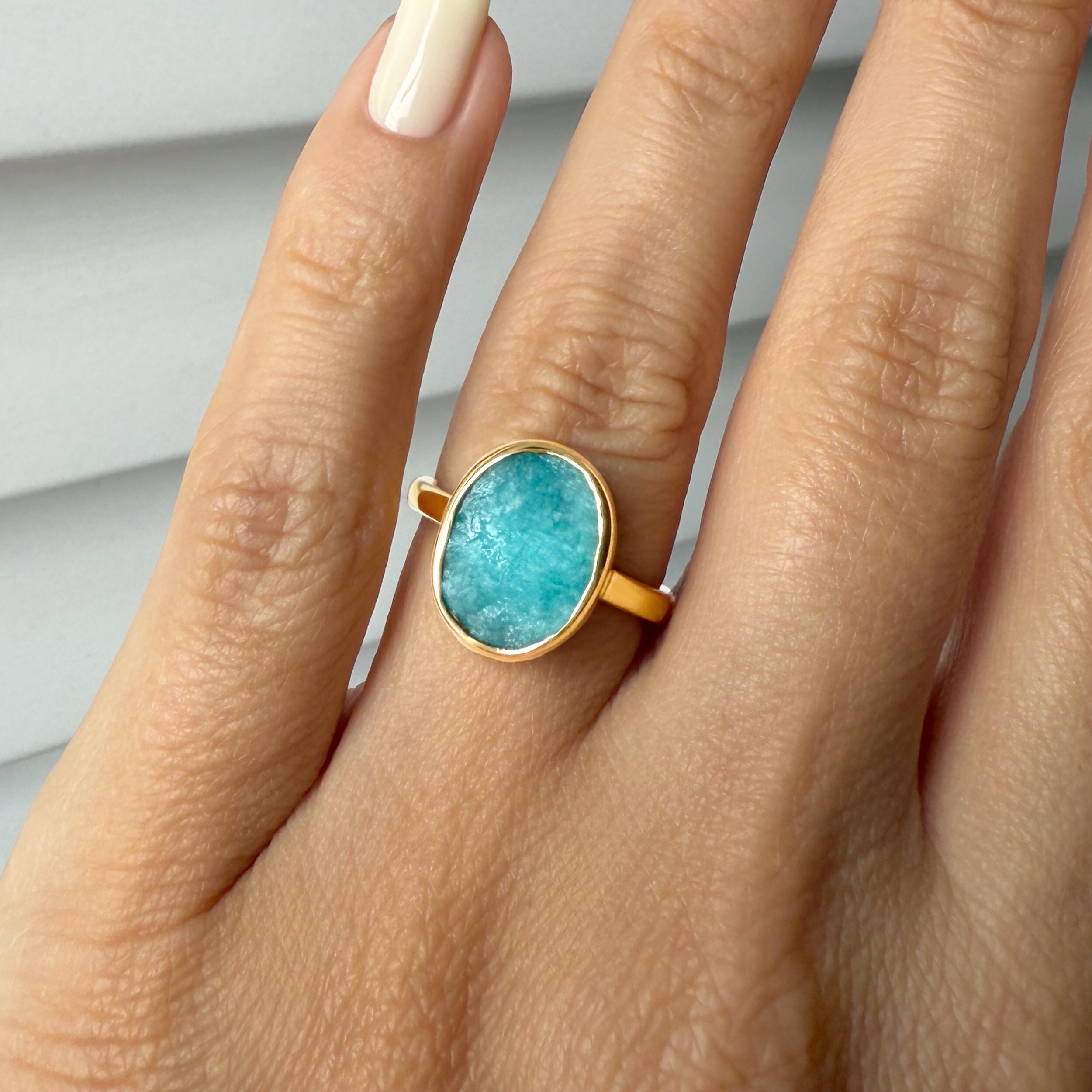 Raw Crystal Ring - Enfolded Amazonite、mySite、hinf8tx79