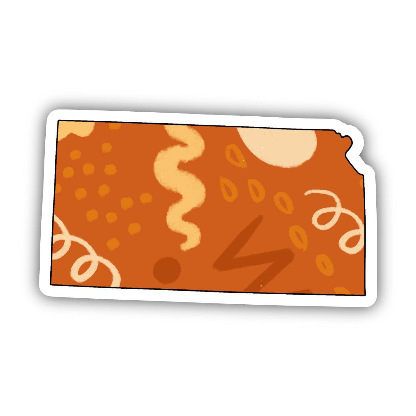  Kansas Orange Abstract Sticker、mySite、elrpsem3k