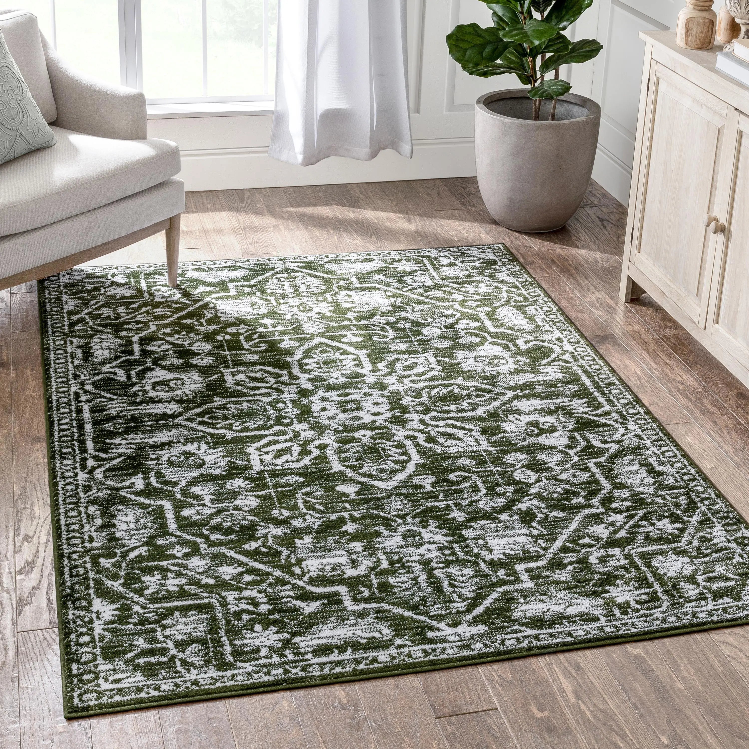 Disa Vintage Medallion Green Soft Rug By Chill Rugs、mySite、gigharbornorthrealestate
