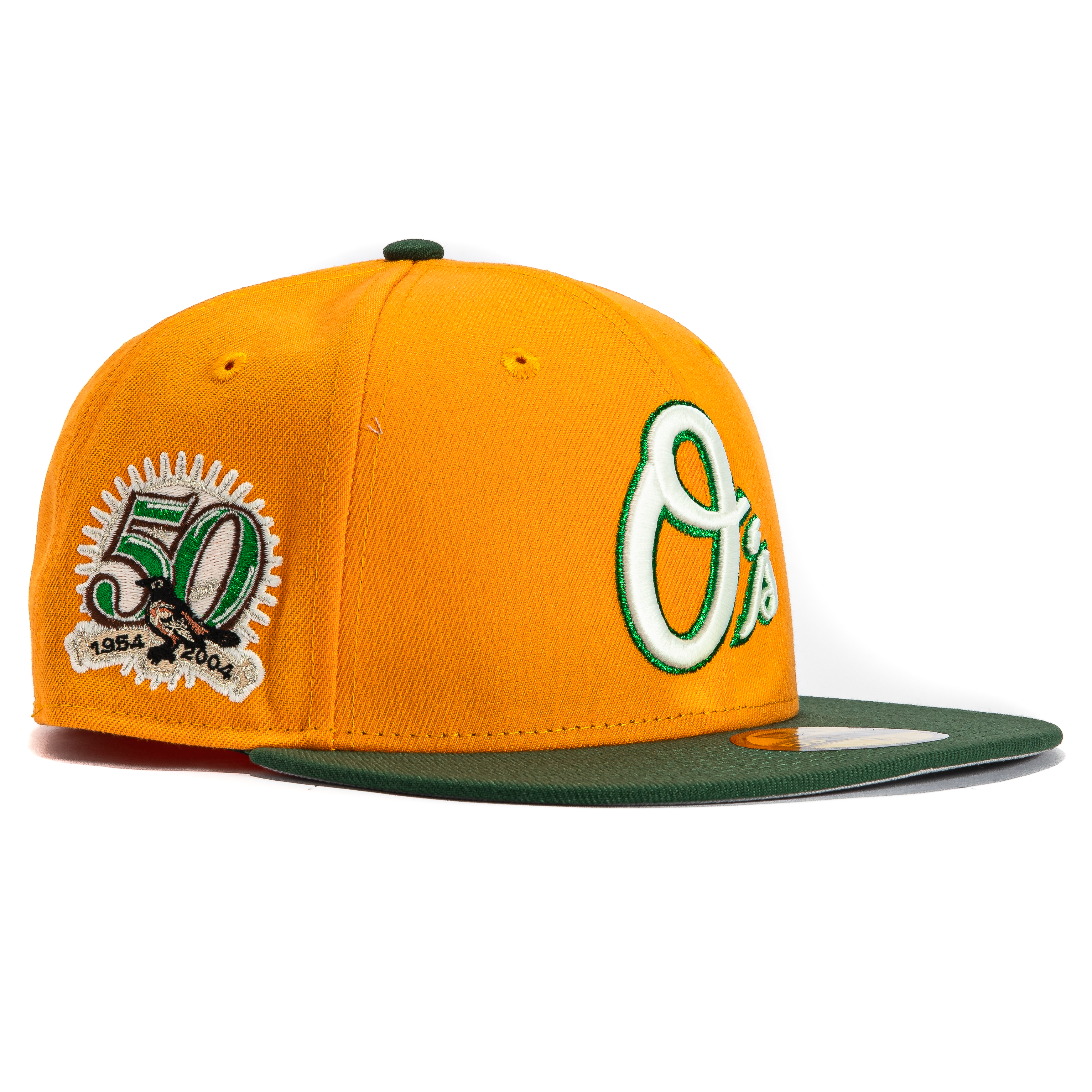 New Era 59Fifty Baltimore Orioles 50th Anniversary Patch Alternate Hat - Light Orange, Green、mySite、vikingsvslions