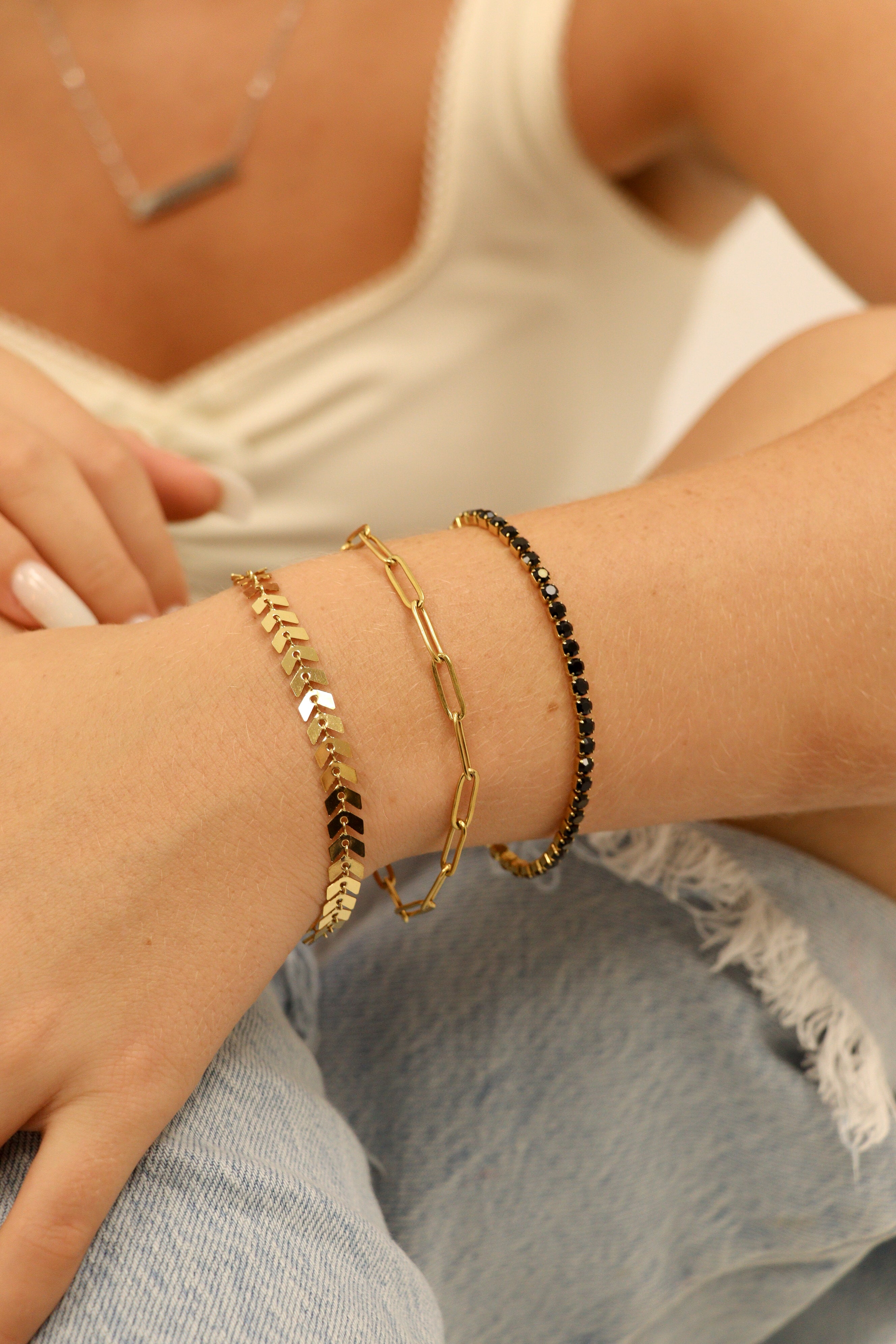 25 pc 18K Gold PVD Coated Stainless Steel Women's Layered Bracelet Set / BND0019、mySite、dreamappss