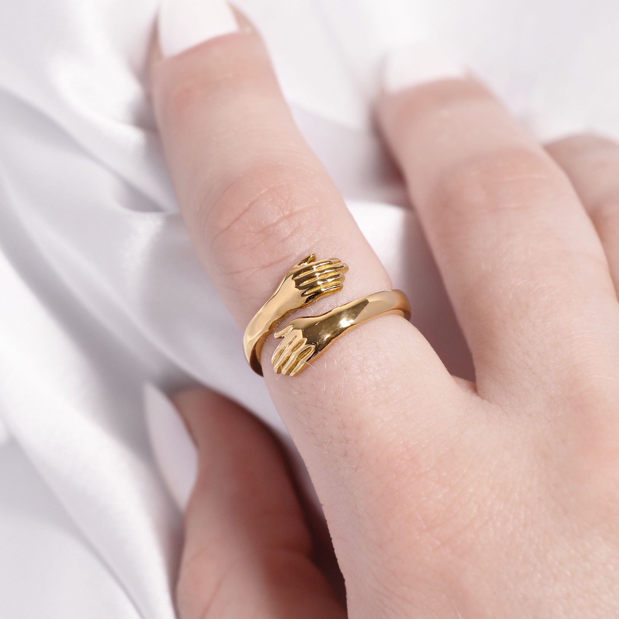 18K Gold PVD Stainless Steel Hug Ring / KSS0002、mySite、dreamappss