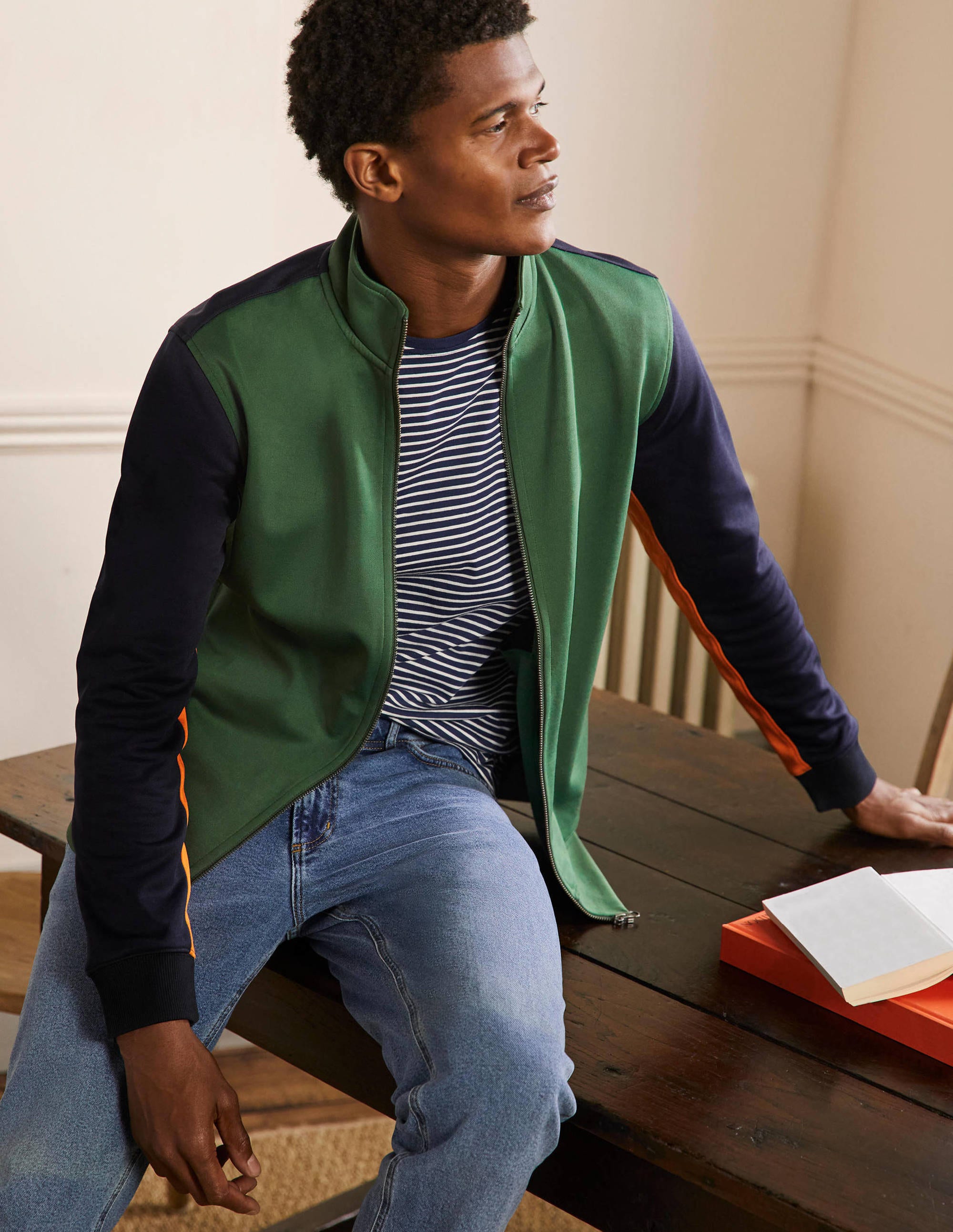  Track Jacket-Navy/ Dark Green Colour block、mySite、ashleygrahame