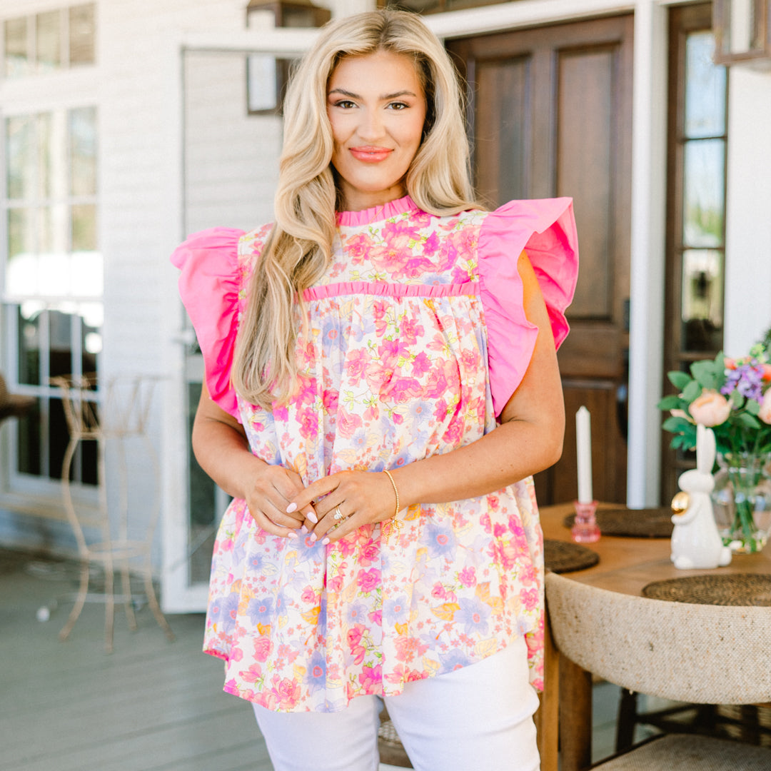  Out Living My Life Top, Pink Floral、mySite、justintrudeaud