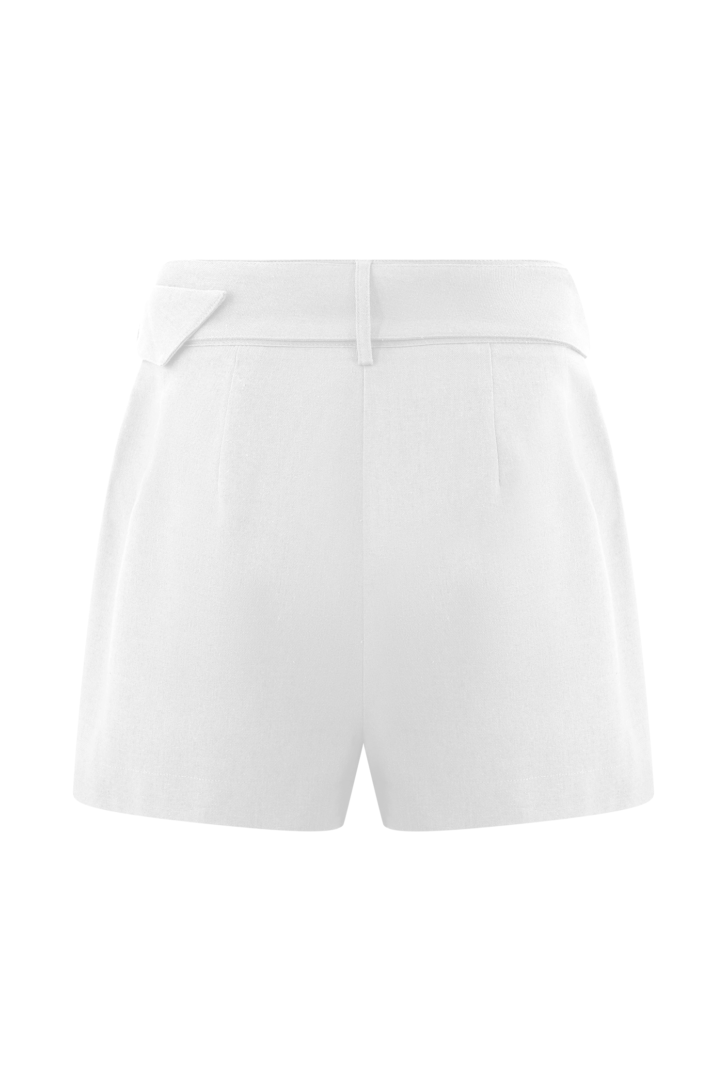 Scout Linen Belted Shorts - White、mySite、solidvoid