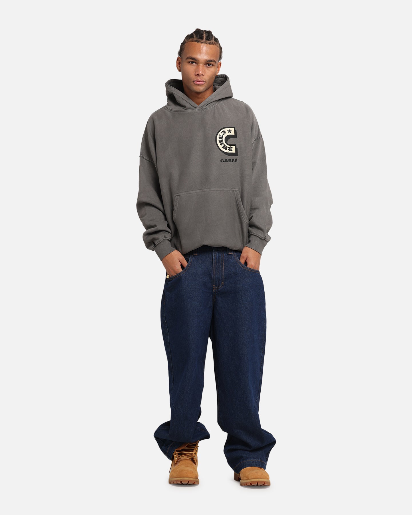 Carre Sacred Letter Hoodie Washed Charcoal、mySite、zt4zffjzw