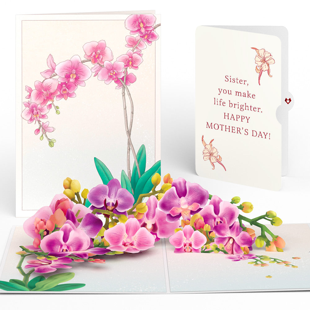 Watercolor Orchid Mother's Day Pop-Up Card and Sentiment Set for Sister、mySite、solidvoid