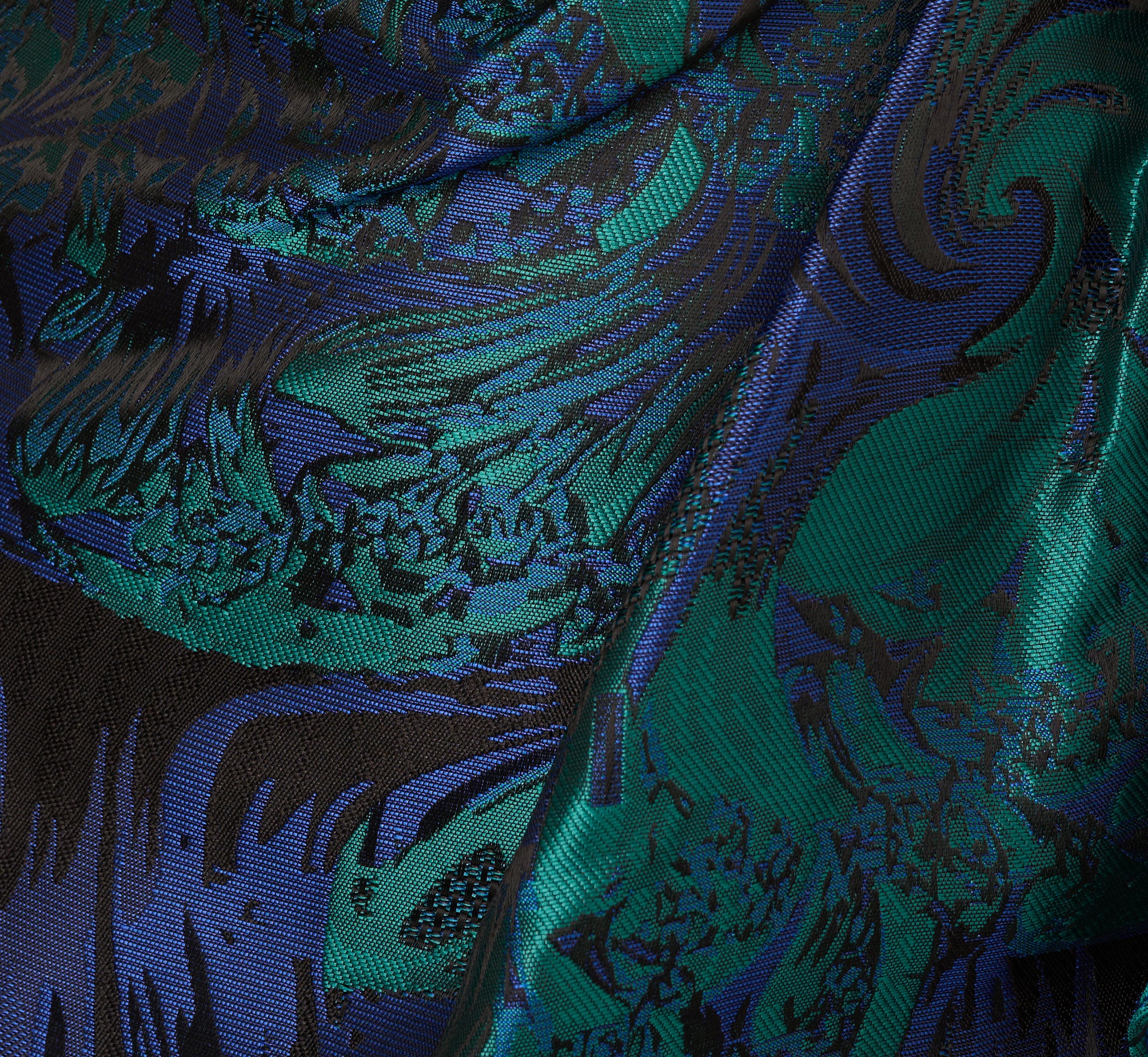One Shoulder Jacquard Mermaid Gown With Drape Detail In Cobalt Teal、mySite、solidvoid