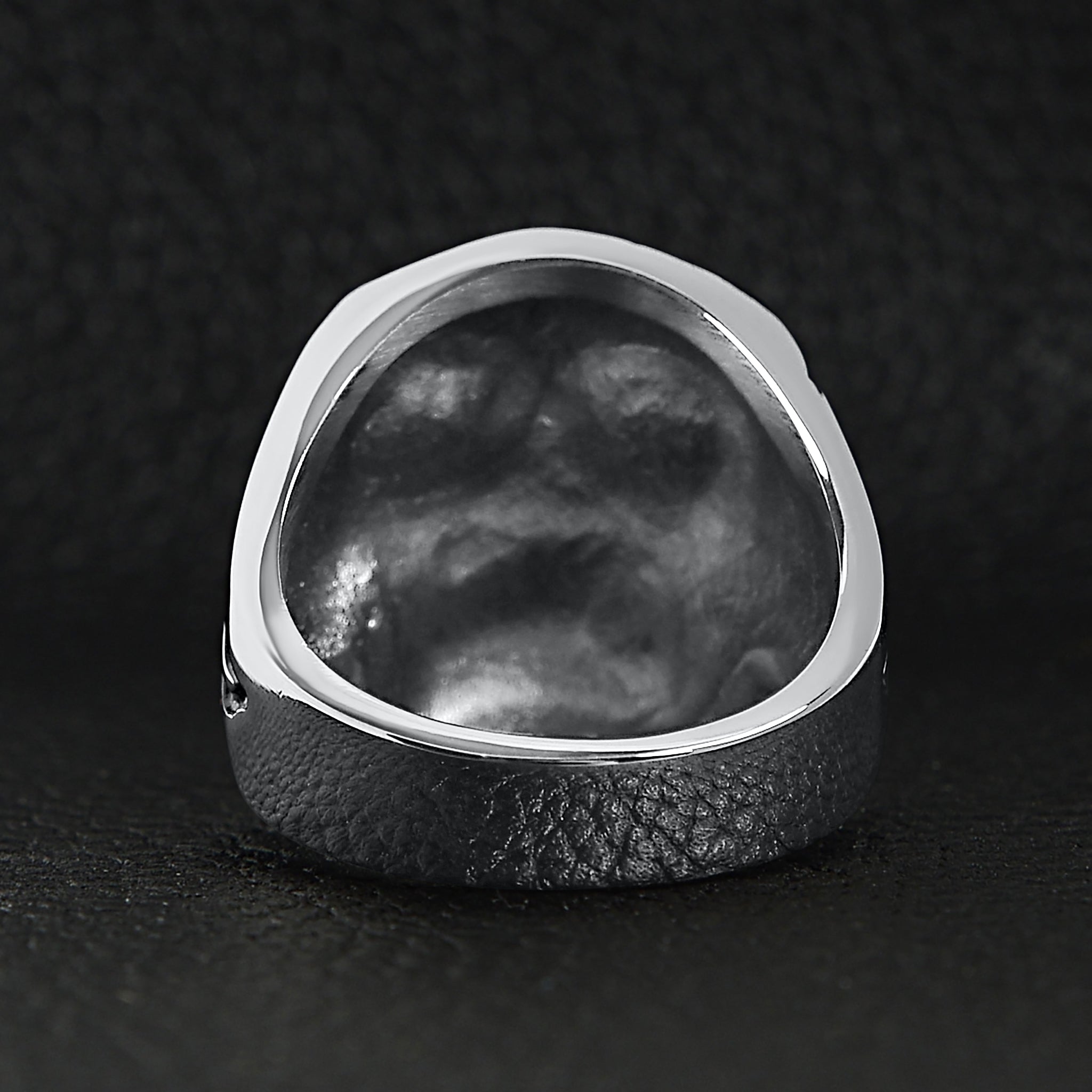 Stainless Steel Bullet Cigar Smoking Red CZ Eyed Skull Ring / SCR3074、mySite、dreamappss