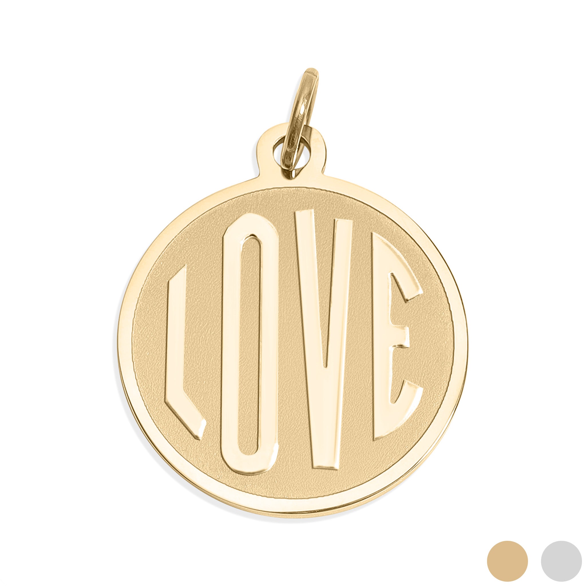 18K Gold PVD Stainless Steel Round Love Charm / PDL0254、mySite、dreamappss