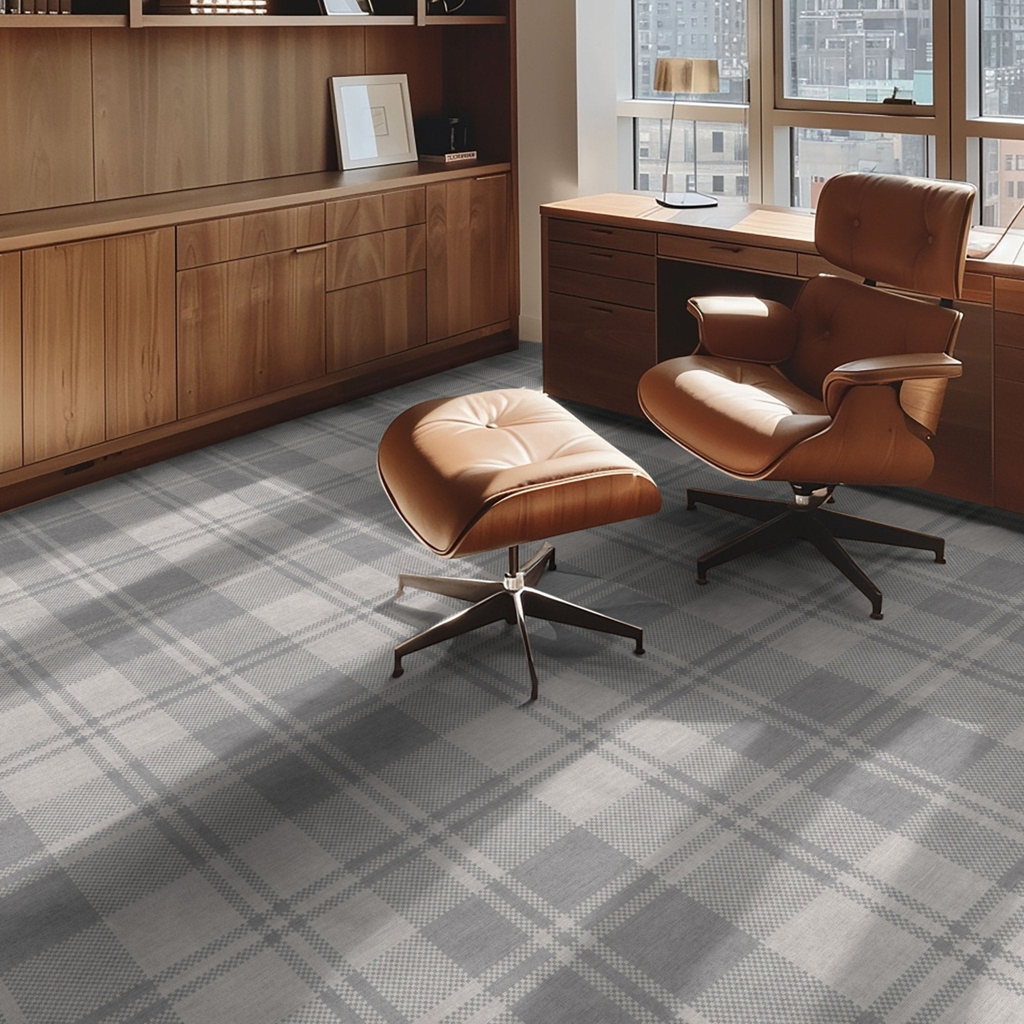 Oswald Plaid Custom Rug - Classic Plaid Design , Low Pile, Easy Maintenance, Customizable for Your Space、mySite、gigharbornorthrealestate