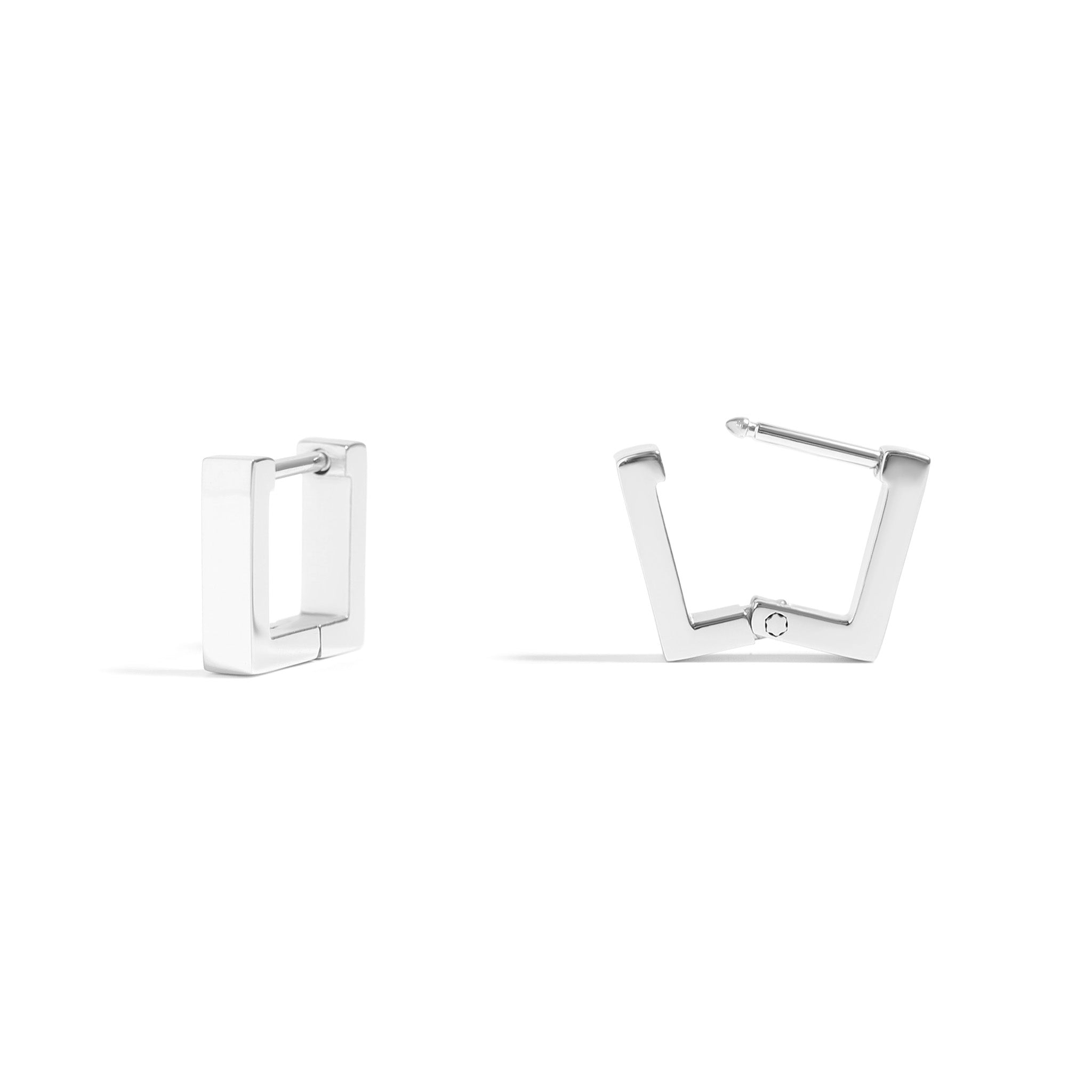 18K Gold PVD Stainless Steel Square Huggie Earrings / ERJ0053、mySite、dreamappss