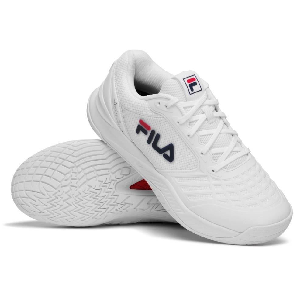 Fila Axilus 3 Men's Tennis Shoe (White/Navy)