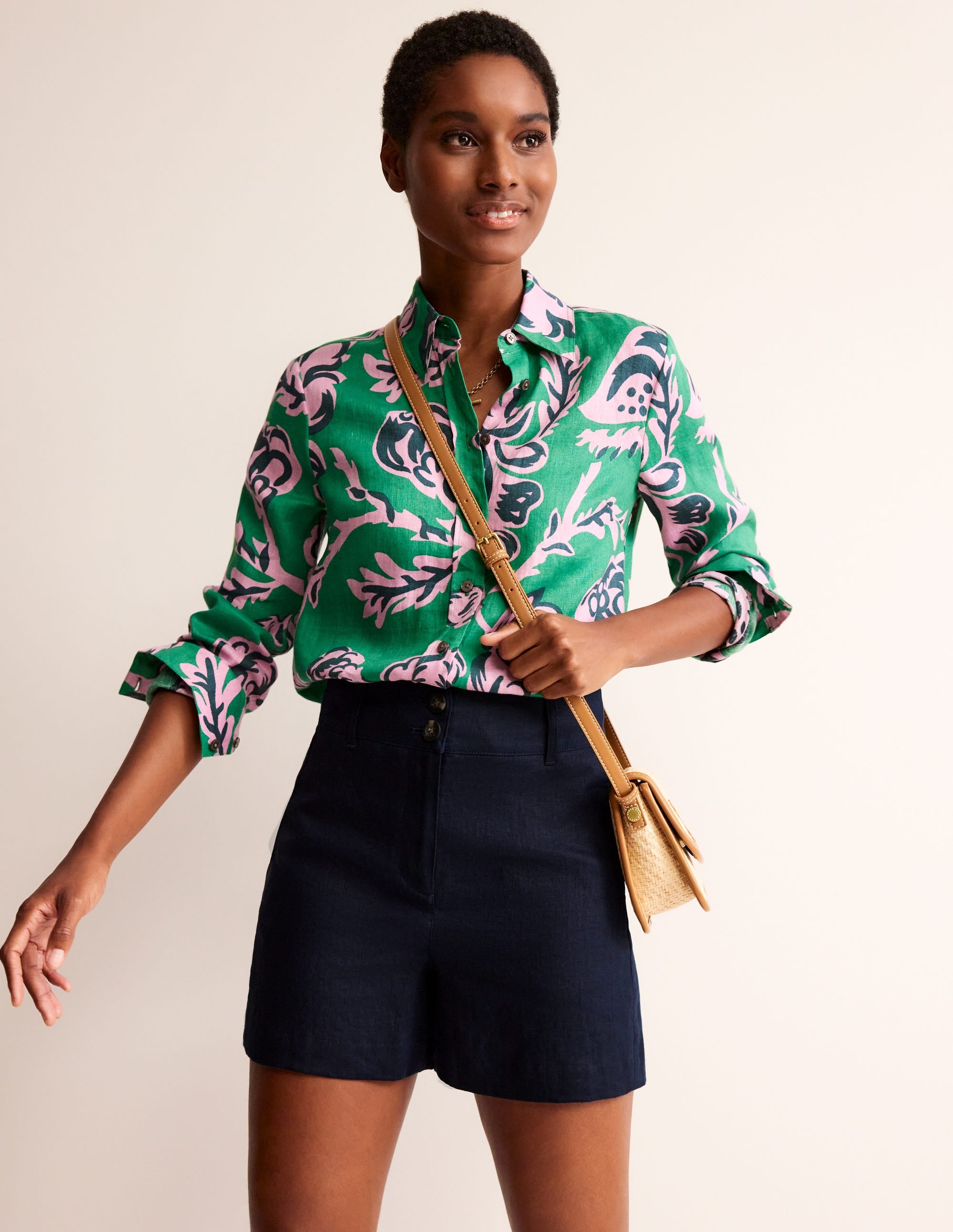  Westbourne Linen Shorts-Navy、mySite、ashleygrahame