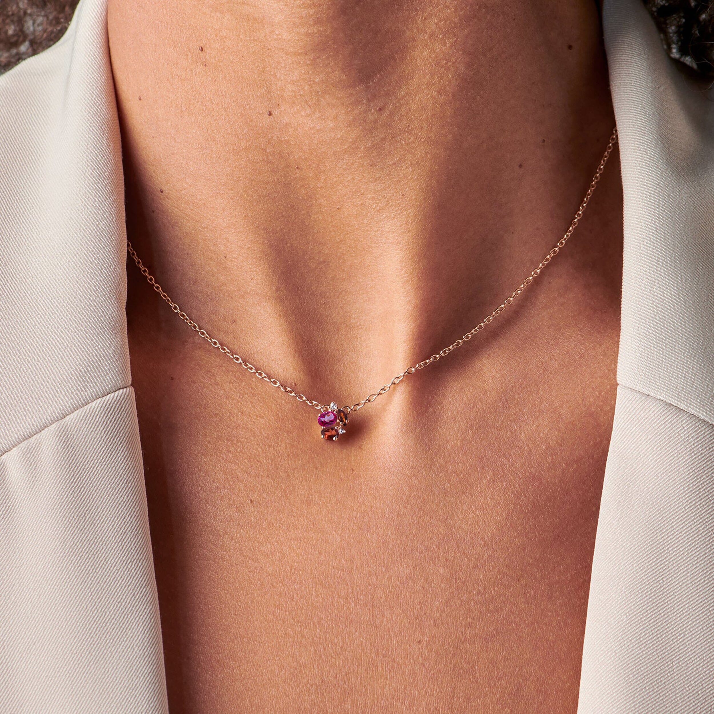 Pink Topaz Garnet Necklace - Orion、mySite、hinf8tx79