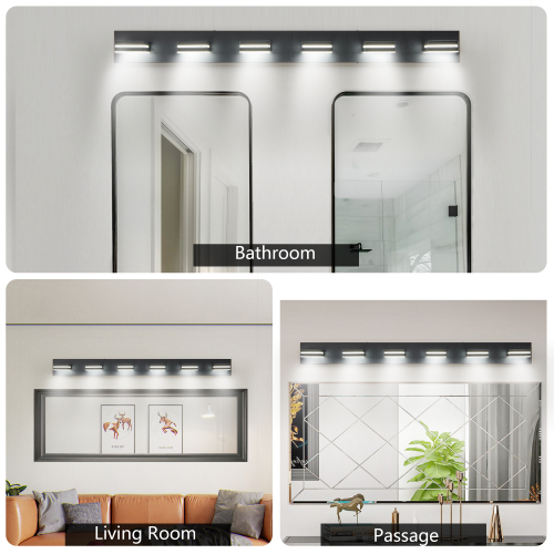 Modern Chrome LED Vanity Light, 5-Lights Wall Sconce for Bathroom and Mirror, Sleek Minimalist Design, Energy-Efficient, Easy to Install、、eastwooduniform