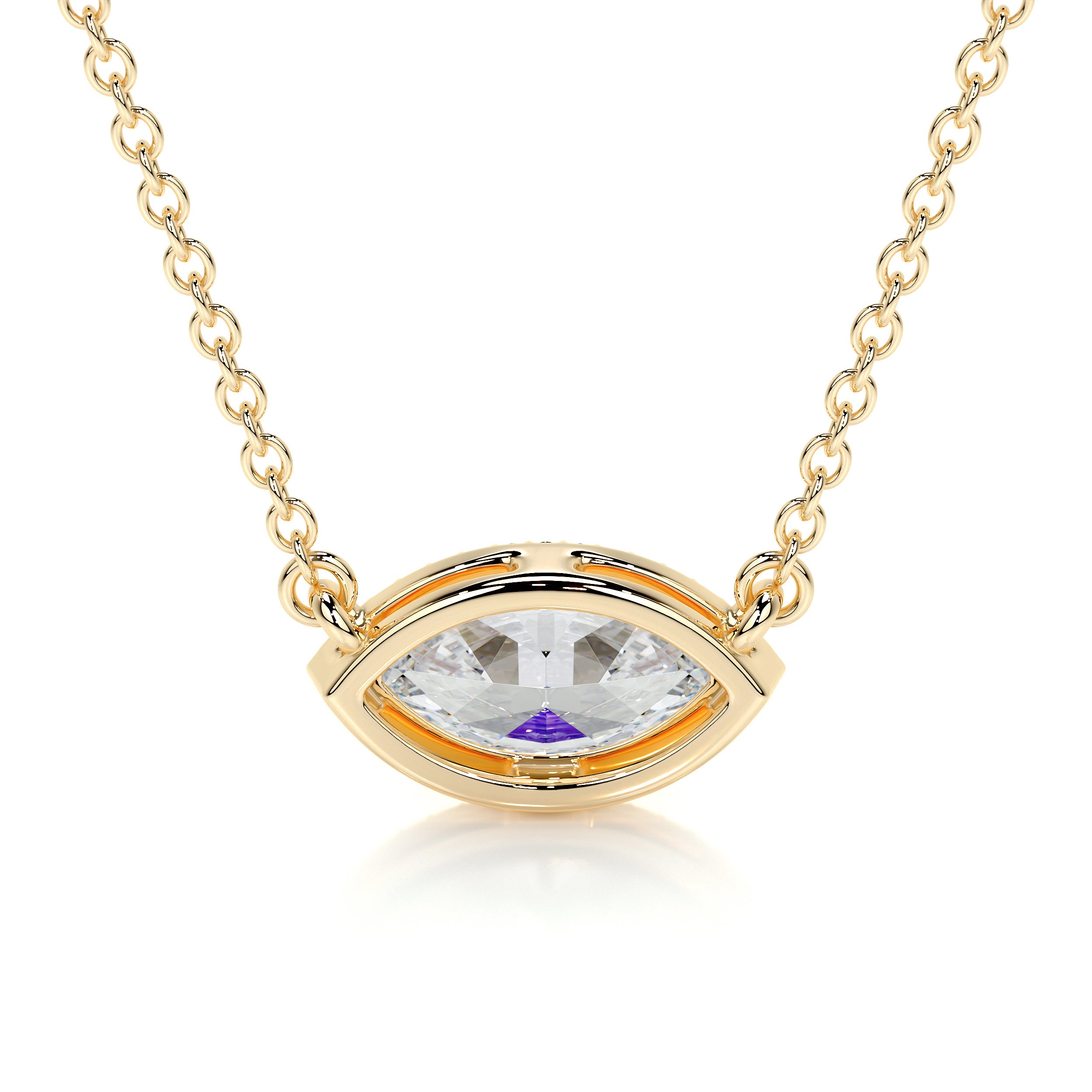 Britney Moissanite & Diamonds Necklace -18K Yellow Gold、mySite、hinf8tx79