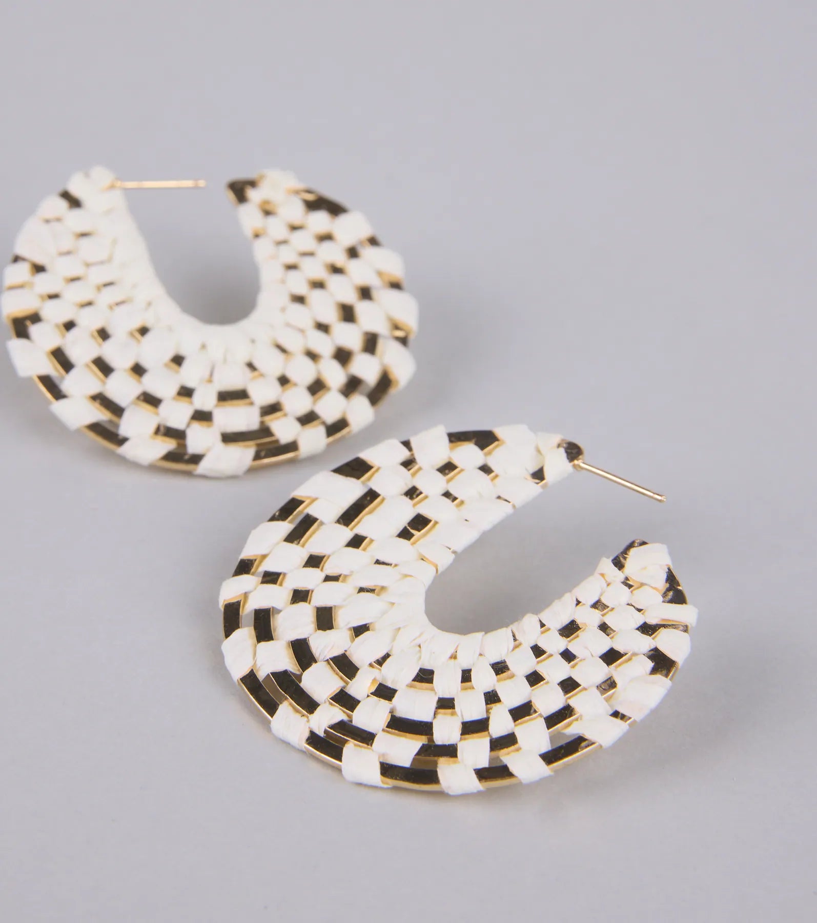  Sun Chaser Woven Raffia Hoop Earrings、mySite、justintrudeaud