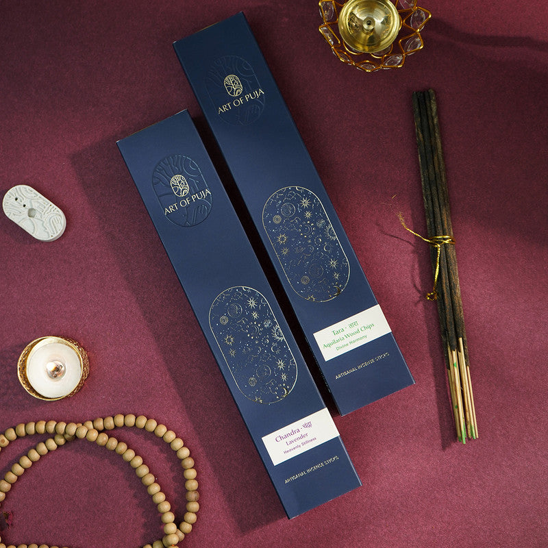 Wooden Festive Gift Box | Incense Stick & Incense Holder | Lavender & Aquilaria Wood | Set of 2、mySite、camillekostekn