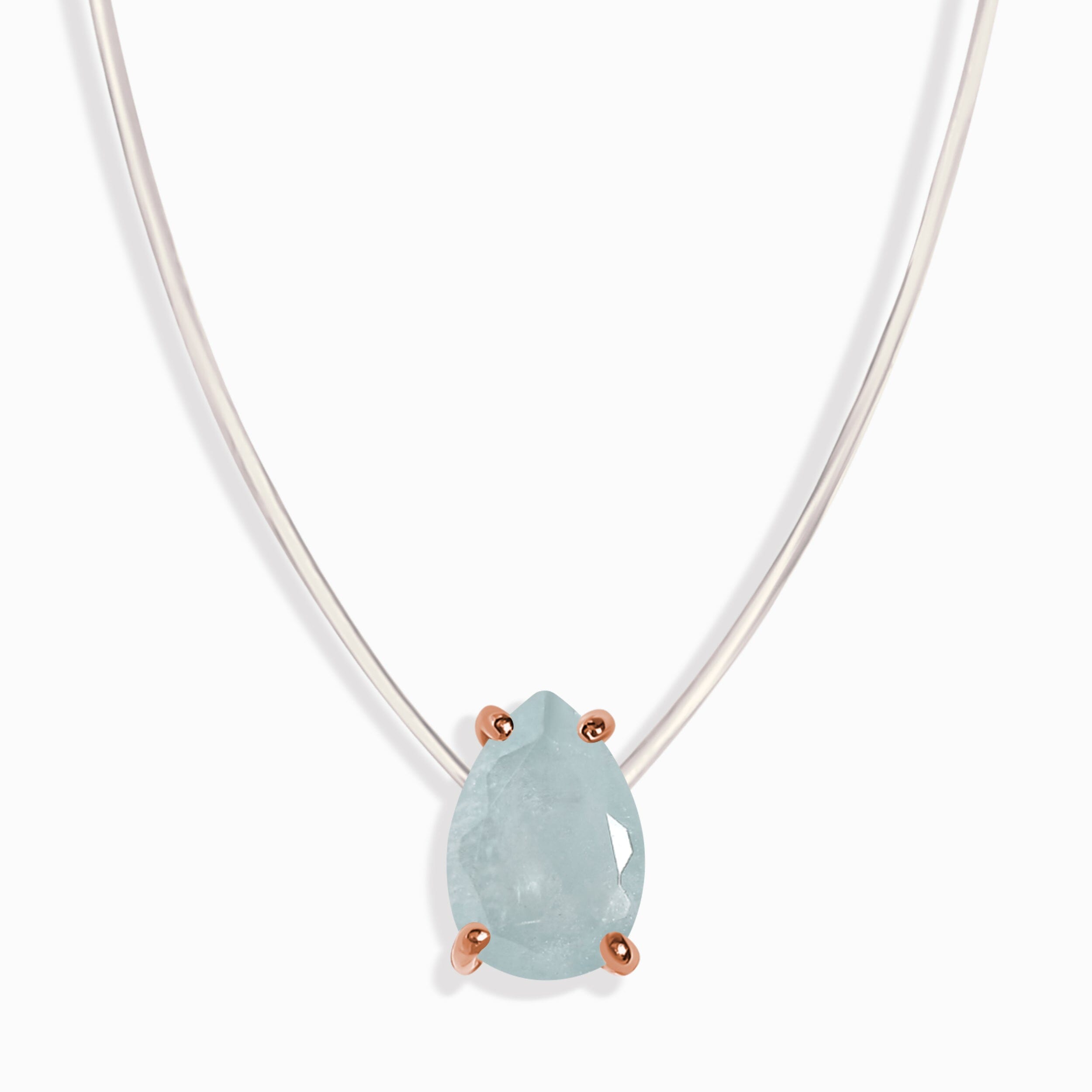 Aquamarine Necklace Floating Sway - March Birthstone、mySite、hinf8tx79