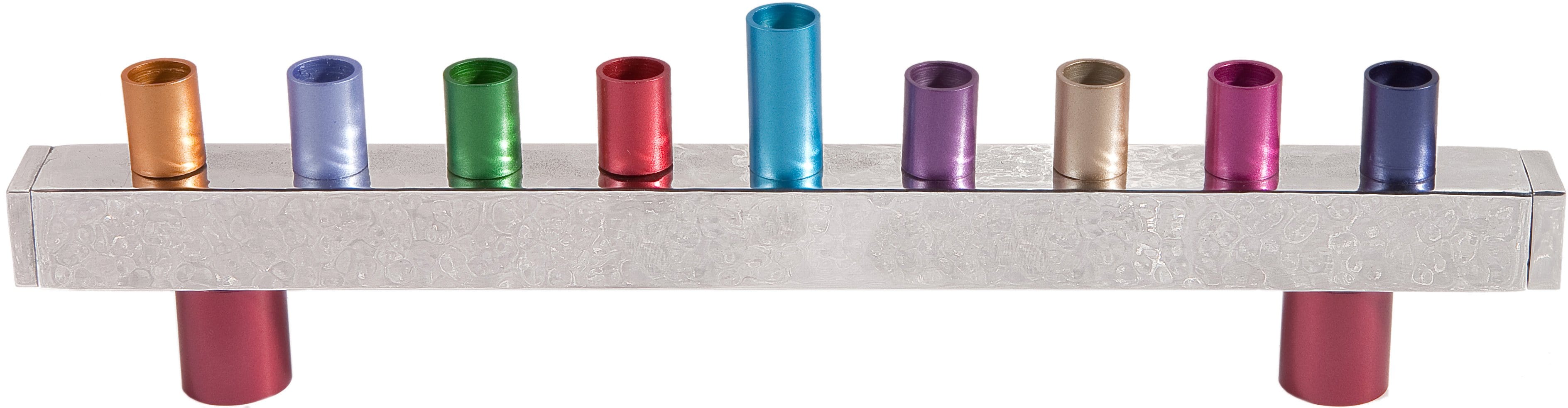 Hammered Chanukah Menorah by Yair Emanuel - Rainbow、mySite、topwebapps