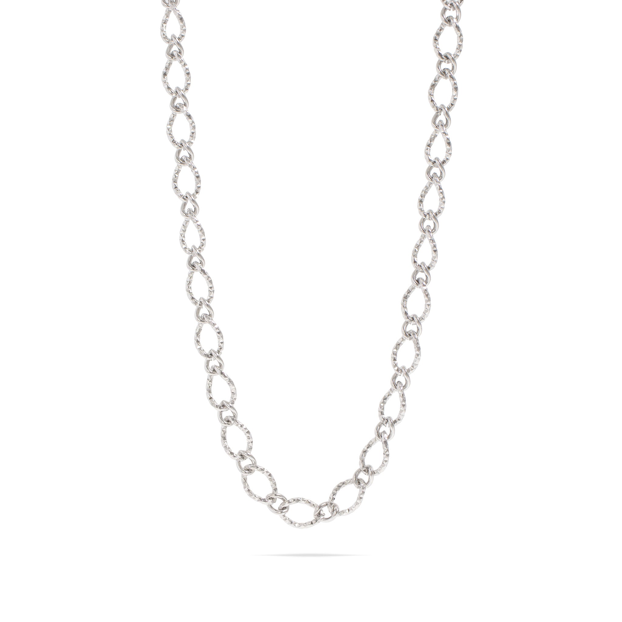 18K Gold PVD Stainless Steel Hammered Oval Chain Necklace / CHN0097、mySite、dreamappss