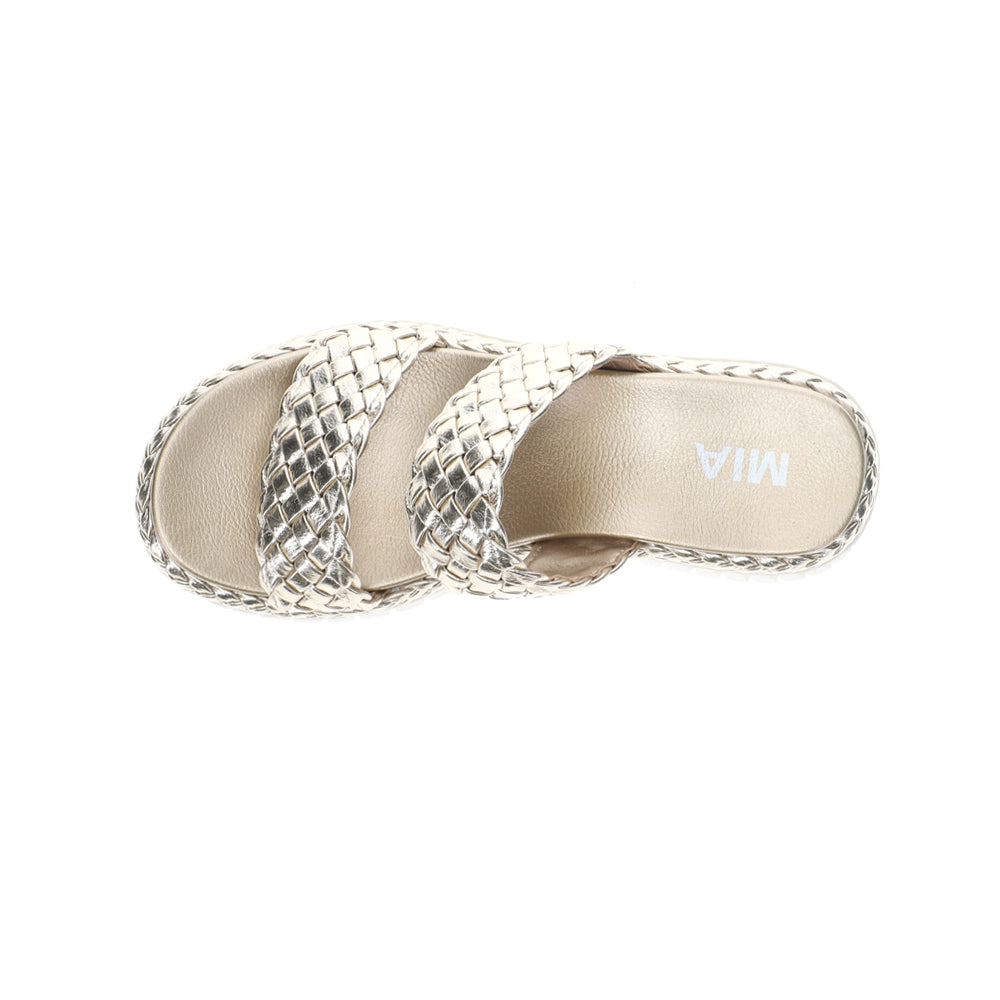 Yoshi Metallic Braided Platform Wedge Sandals、mySite、gtrtttuynbv