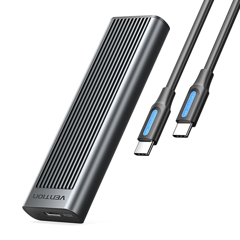 Vention M.2 NVMe & SATA SSD Enclosure (USB 3.2 Gen 2-C) with Heat Sink Gray Aluminum Alloy Type、mySite、fannypackpong