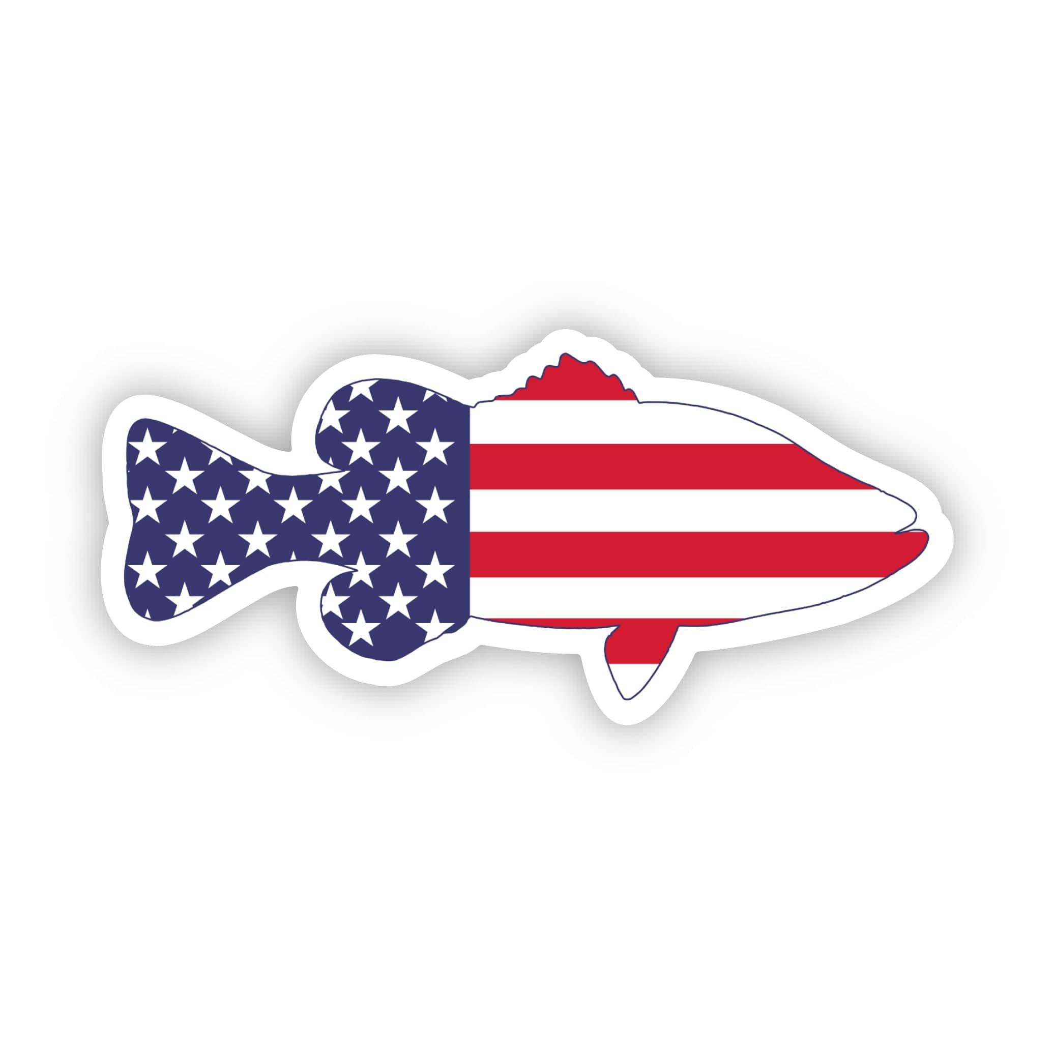 Fish Sticker - American Flag、mySite、ghnorth