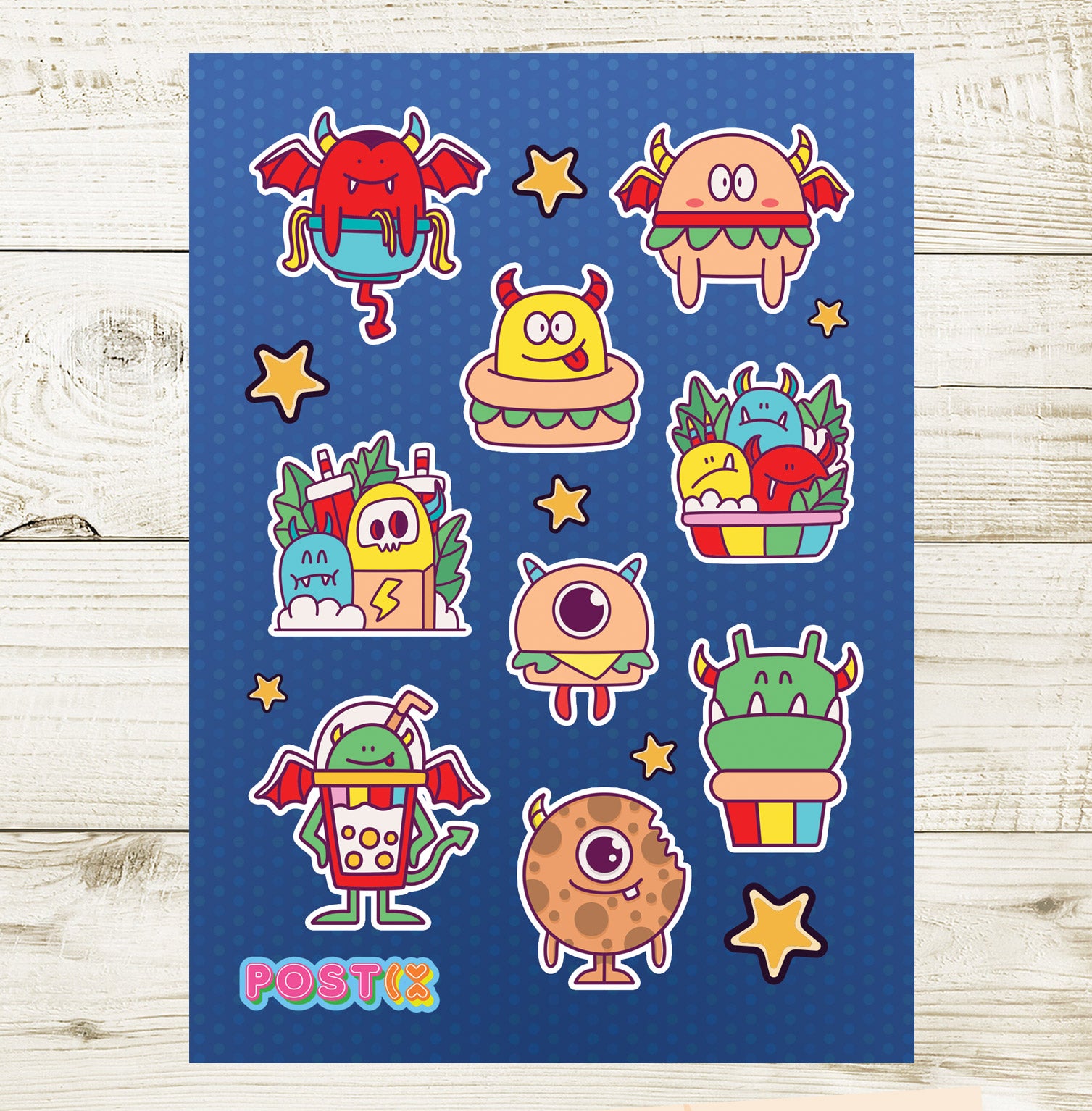  Snack Monsters Sticker Sheet、mySite、ghnorth