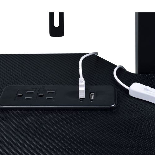 Black Gaming Desk with LED Light、、casual