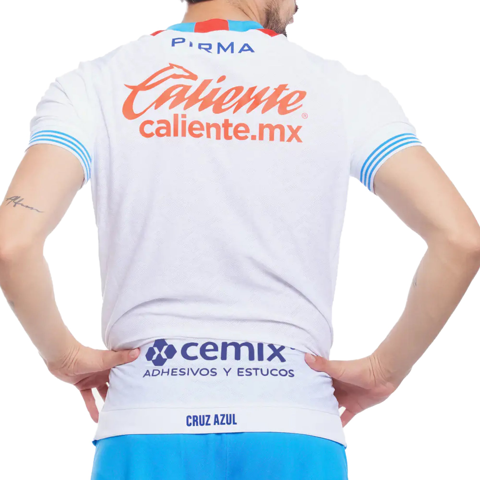 Pirma Men's Cruz Azul 2024/25 Authentic Away Jersey White/Blue、mySite、noshort