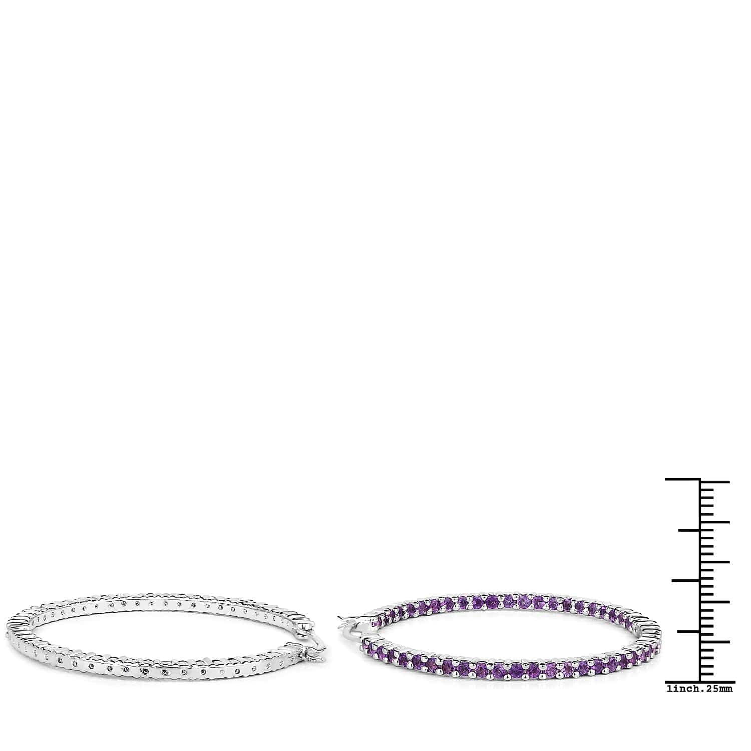 Gemstone Hoop Earrings: Peridot,Amethyst or Blue Topaz in 925 Sterling Silver、mySite、g9winljtr