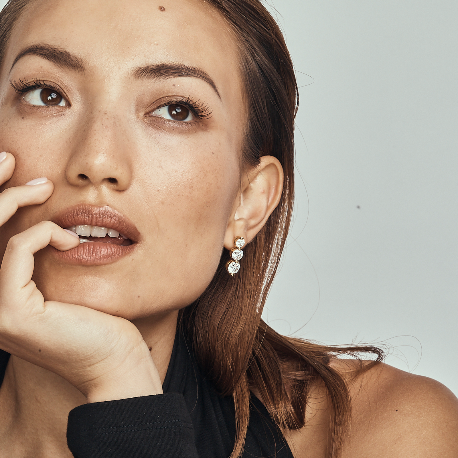 Abigail Diamond Earrings (6 Carat) - 14K Rose Gold、mySite、hinf8tx79