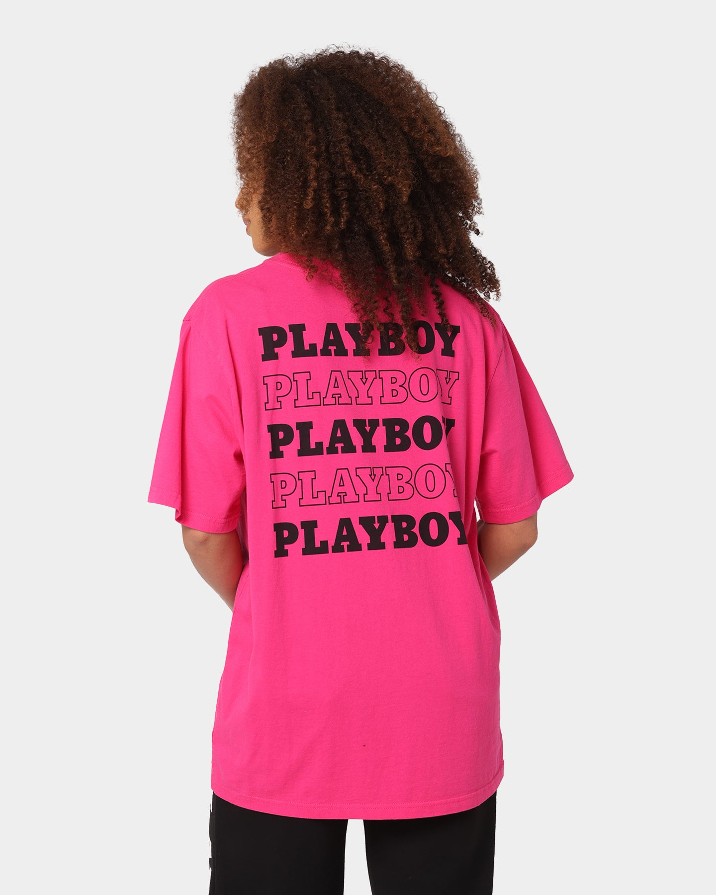 Playboy Stack T-Shirt Hot Pink、mySite、zt4zffjzw