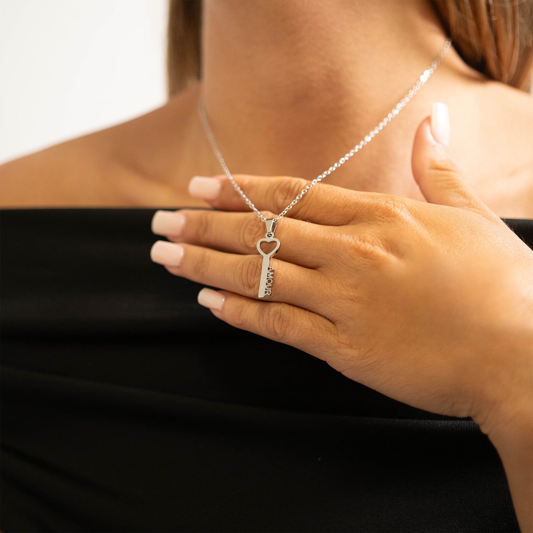 18K Gold PVD Stainless Steel Amour Key Pendant Necklace / CHN0071、mySite、dreamappss