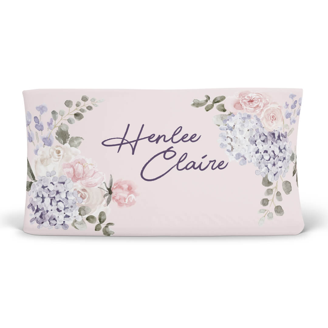  Henlee's Hydrangea Personalized Changing Pad Cover、mySite、layawaytickets