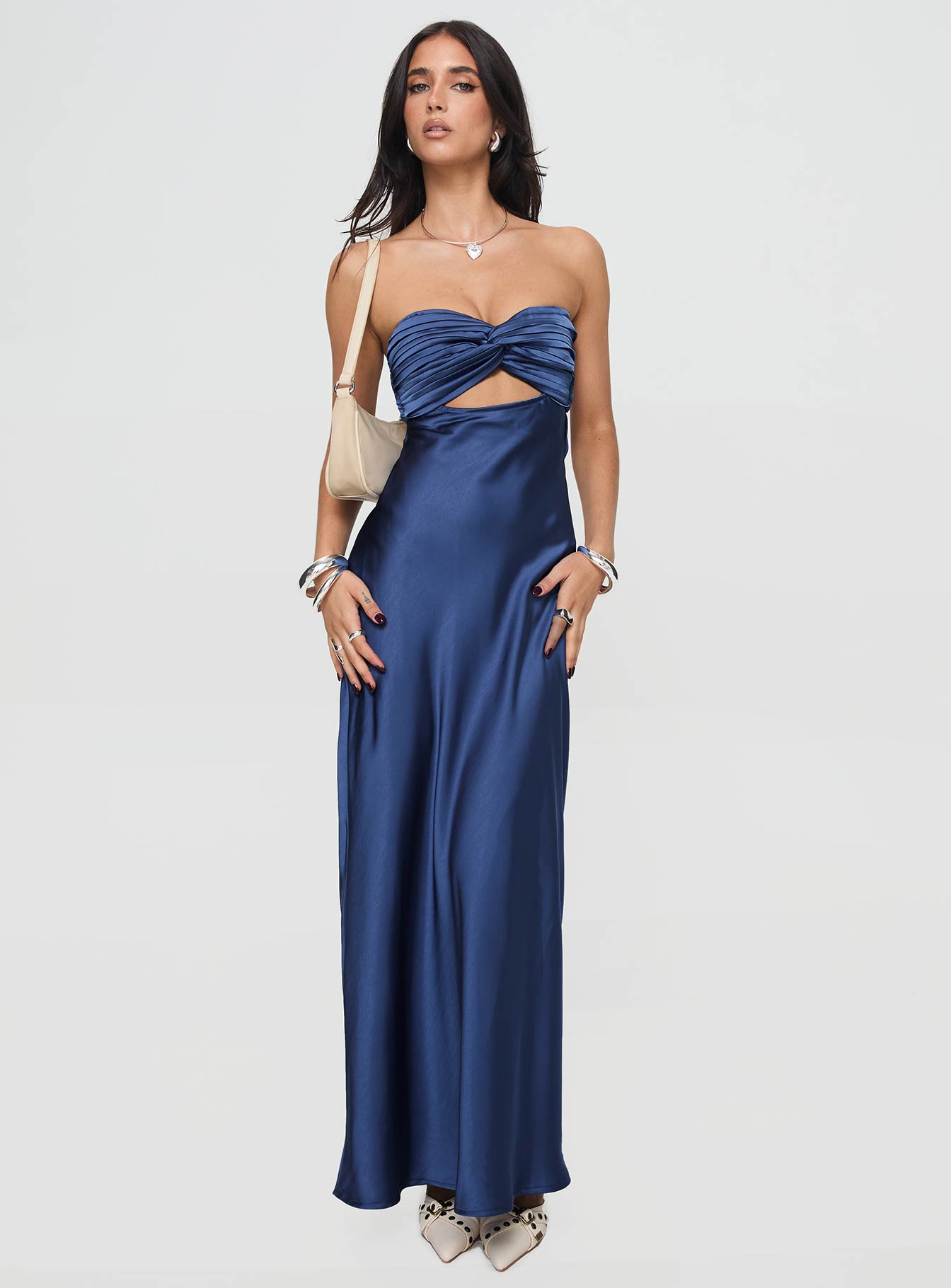 Faviola Strapless Maxi Dress Blue、mySite、solidvoid